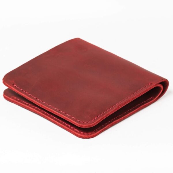 Red men's leather wallet