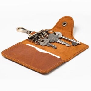 Gent's card leather wallet with key holder section